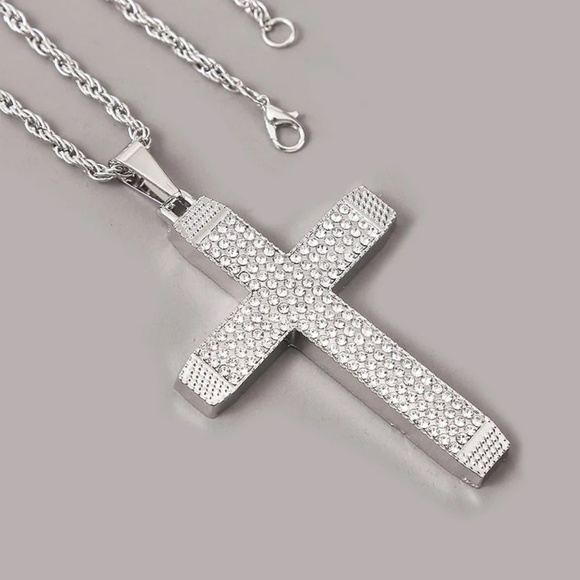 Simple Cross Hip Hop Necklace Exaggerated Pendant Necklace - Picture 5 of 10